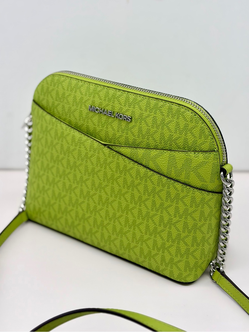 Michael Kors Lime Signature Dome Crossbody